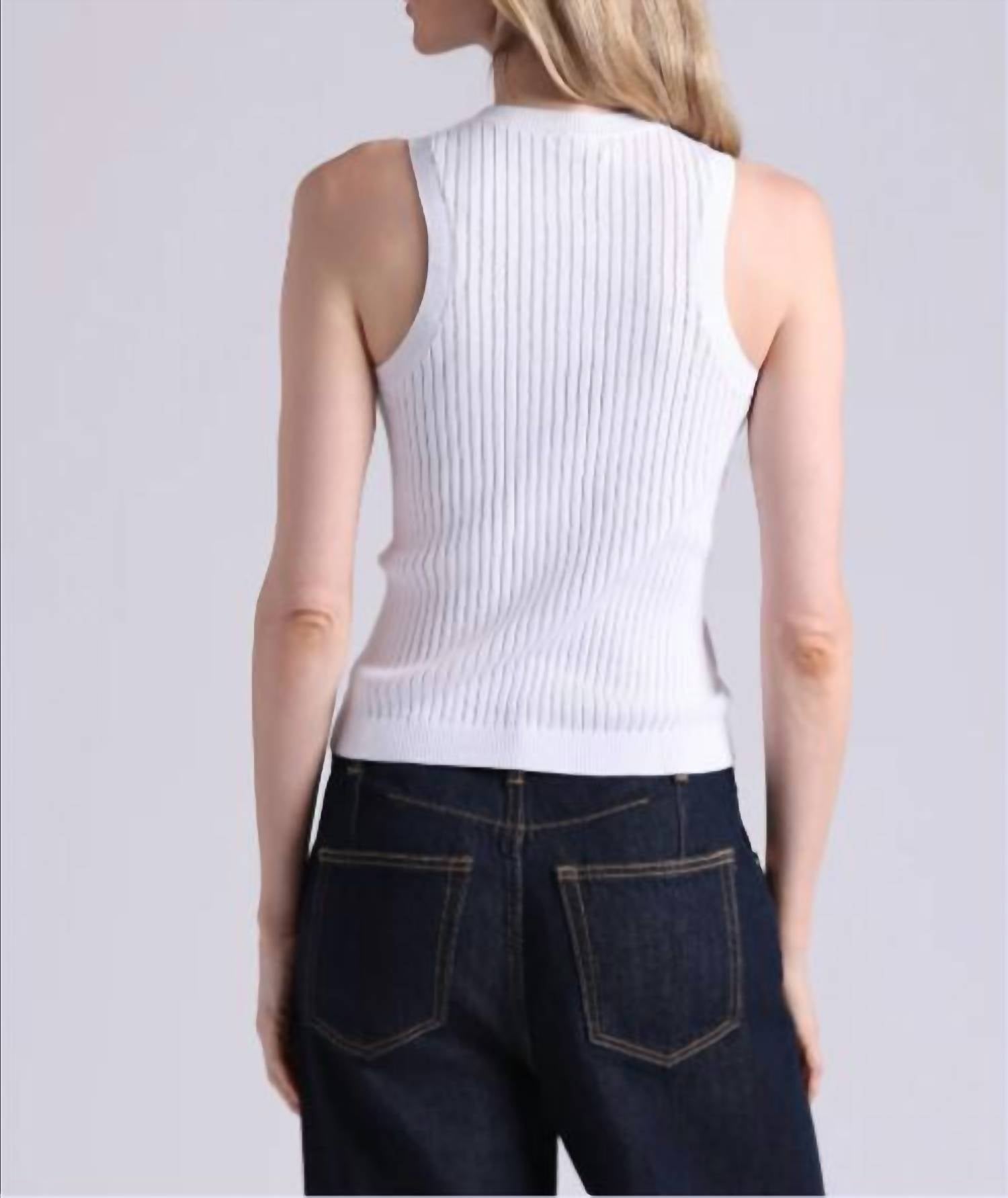 Minnie Rose - Viscose Ribbed Pointelle Tank