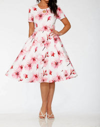 Orchid Bloom - Cotton Blend Swing Dress