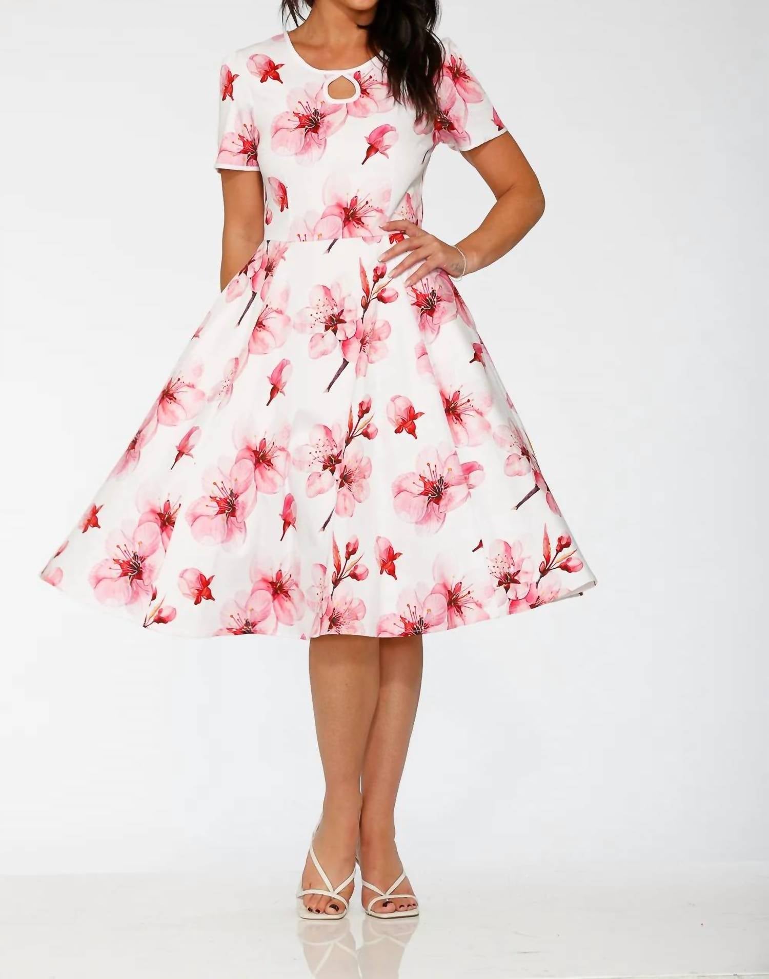 Orchid Bloom - Cotton Blend Swing Dress