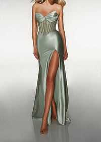 ALYCE PARIS Strapless Sweetheart Sculpted Prom Gown in celadon - women's dress