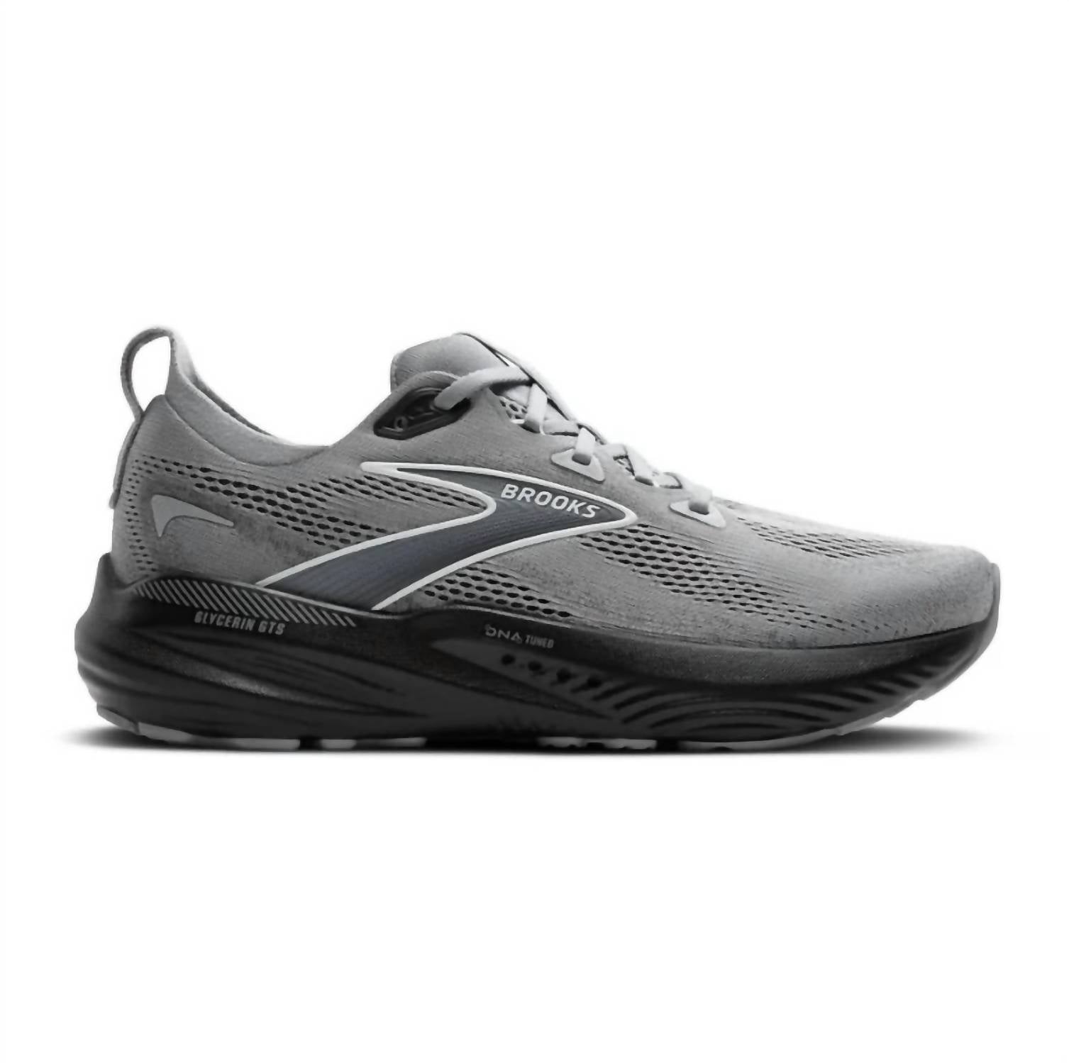 BROOKS Men's Glycerin Gts 22 Shoes in gray ebony bluewash - men's shoe