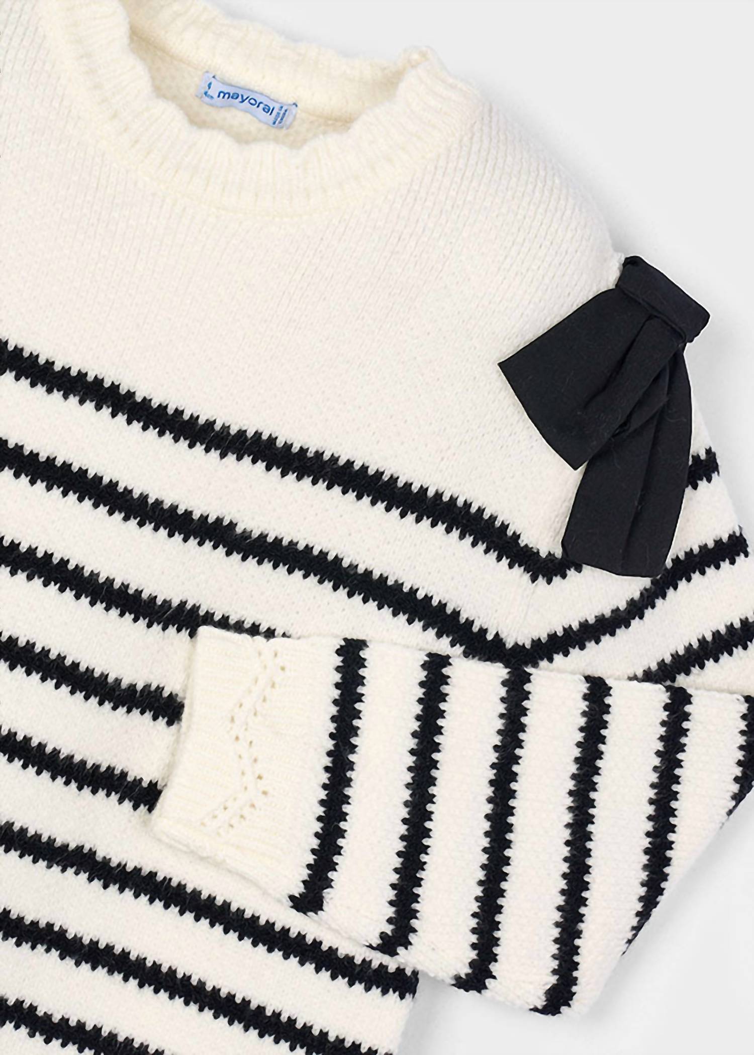 Mayoral - Girl's Striped Bow Sweater Dress