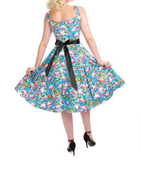 Orchid Bloom - Sleeveless Flamingo Swing Dress