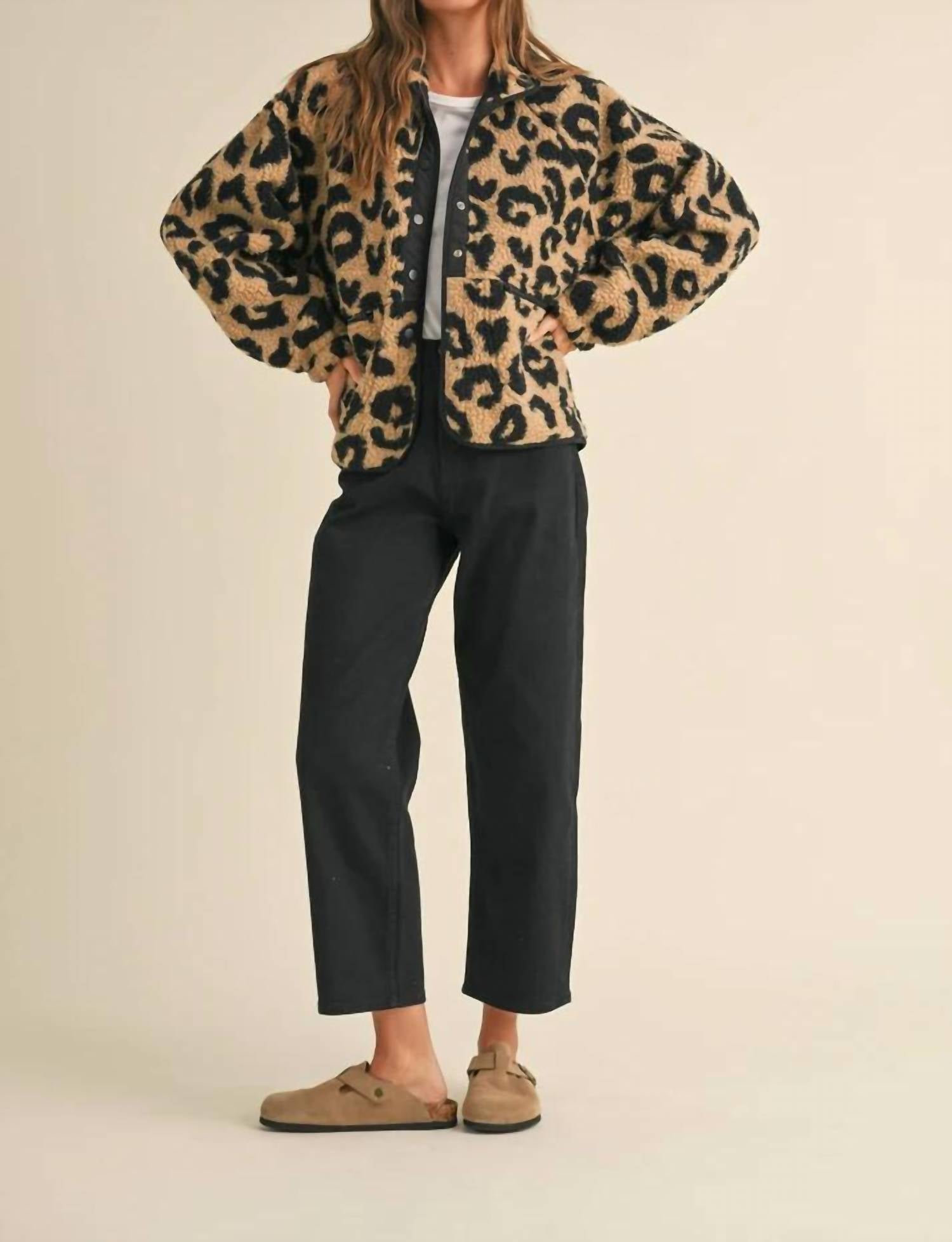 Miou Muse - Sherpa Leopard Jacket