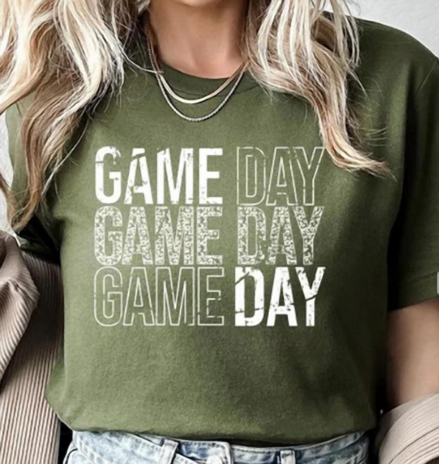 Cali Boutique - Football Tee Game Day Stack Graphic Top