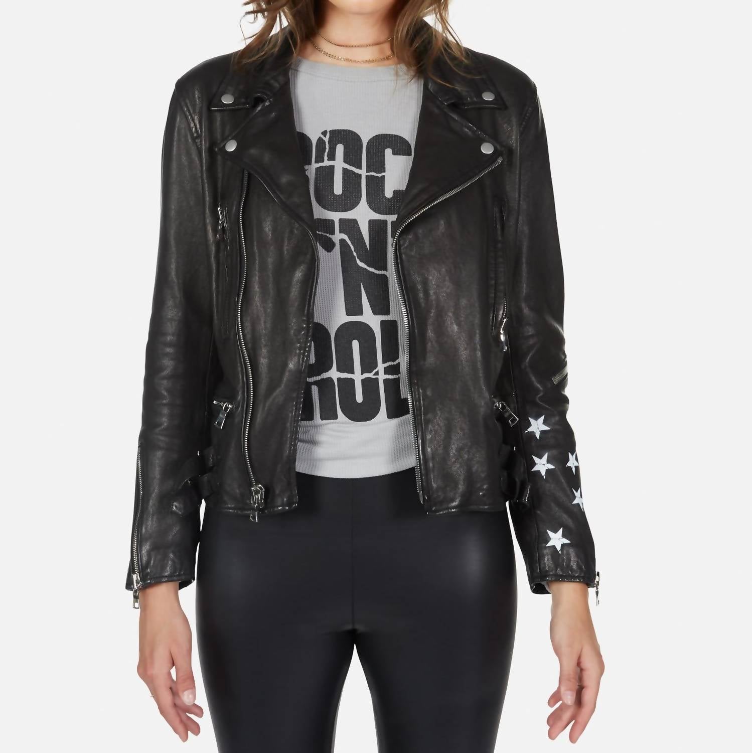 Lauren Moshi - Pre-loved Posey Star Leather Moto Jacket