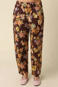 Olivaceous - Floral Barrel Pants