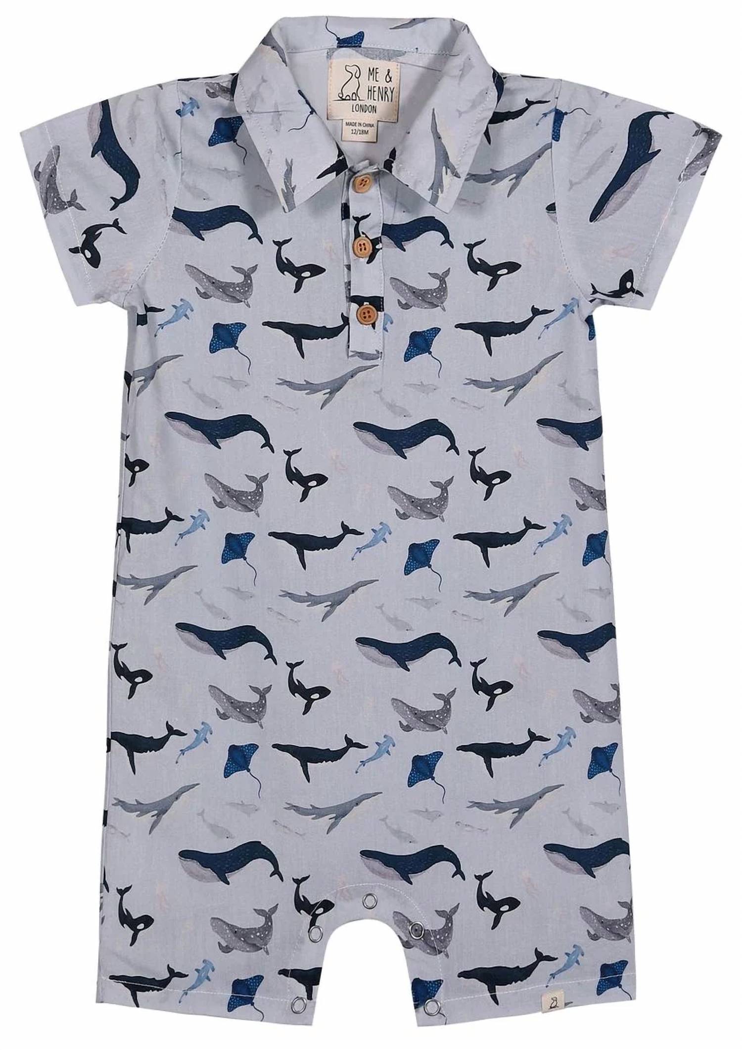 Me & Henry - Boys Molokai Printed Woven Romper