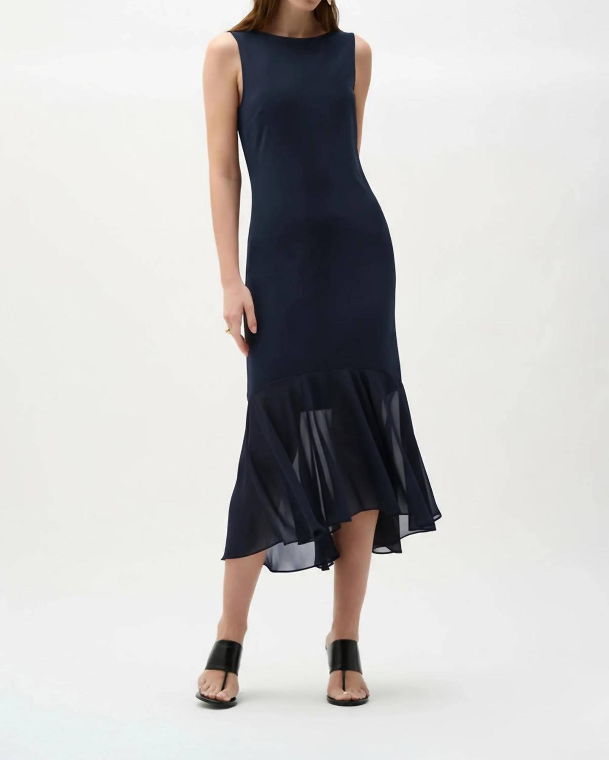 Joseph Ribkoff - Chiffon Flounce Hem Midi Dress