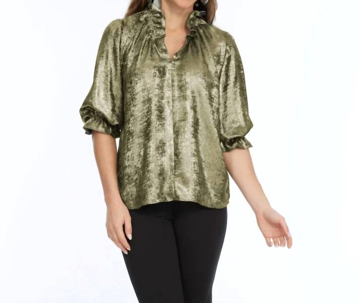 Lior - Blossom Ruffle Neck Blouse