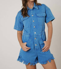Peach Love - Washed Romper