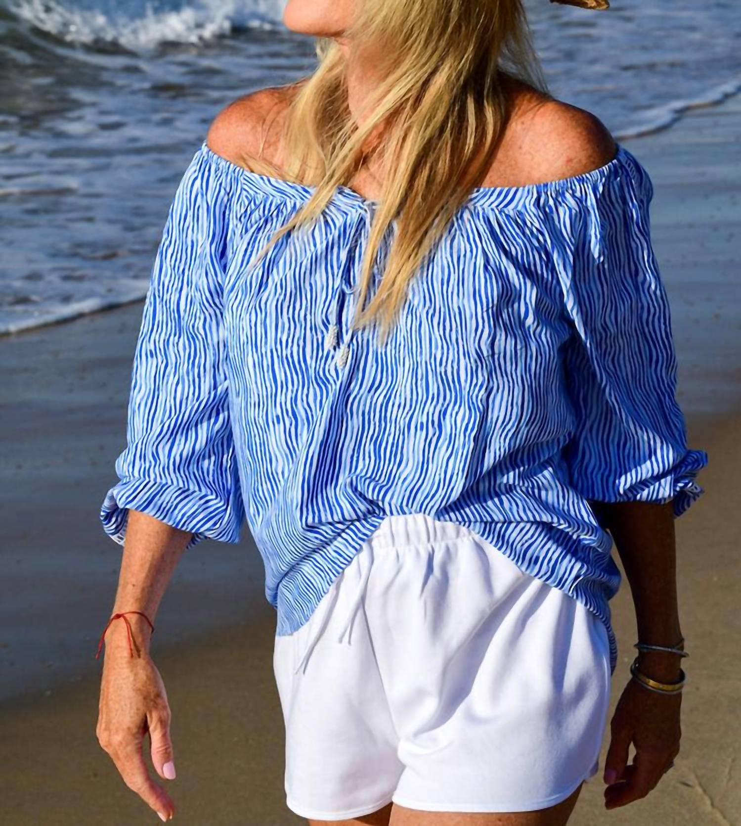 Walker & Wade - Stipe Peasant Top