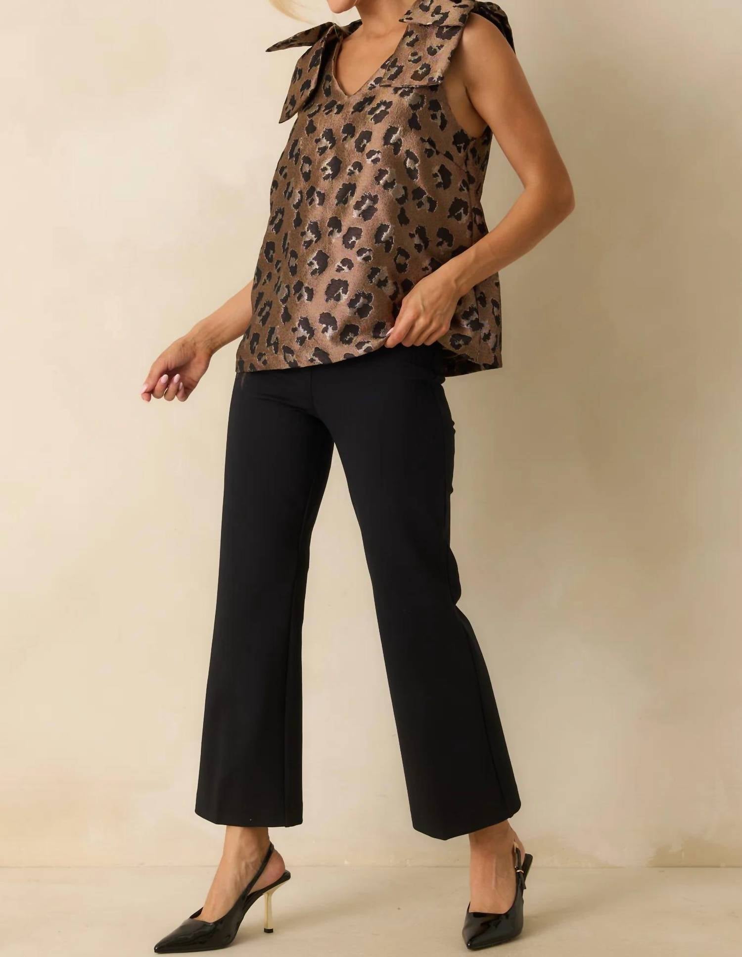 Entro - Sleeveless Bow Shoulder Top