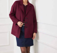 Karen Kane Oversized Brushed Blazer in eggplant - women's jacket - view 5