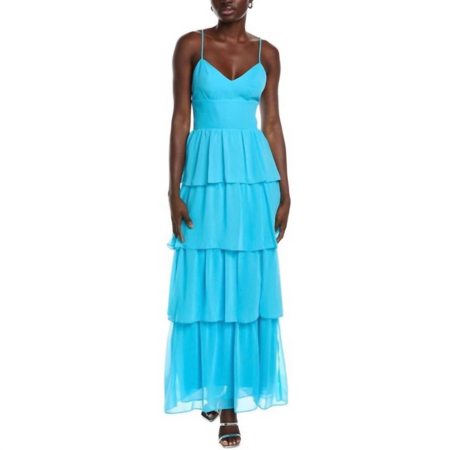 Amanda Uprichard Thaddea Maxi Dress in marina - women's dress