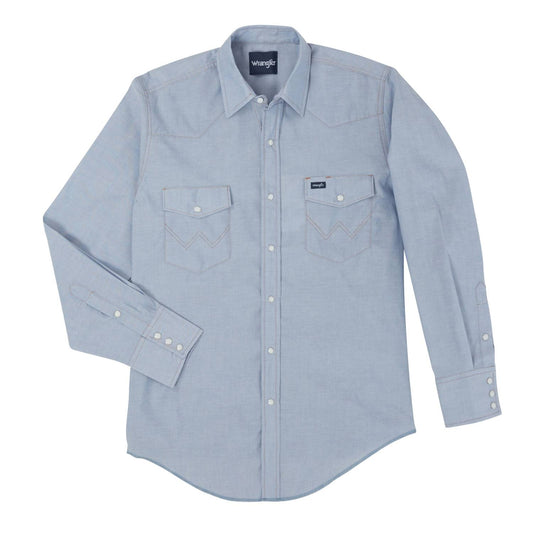 Wrangler - Cowboy Cut Western Rigid Chambray Button Down