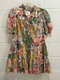Tcec - Abstract Print Chic Mock Neckline Dress