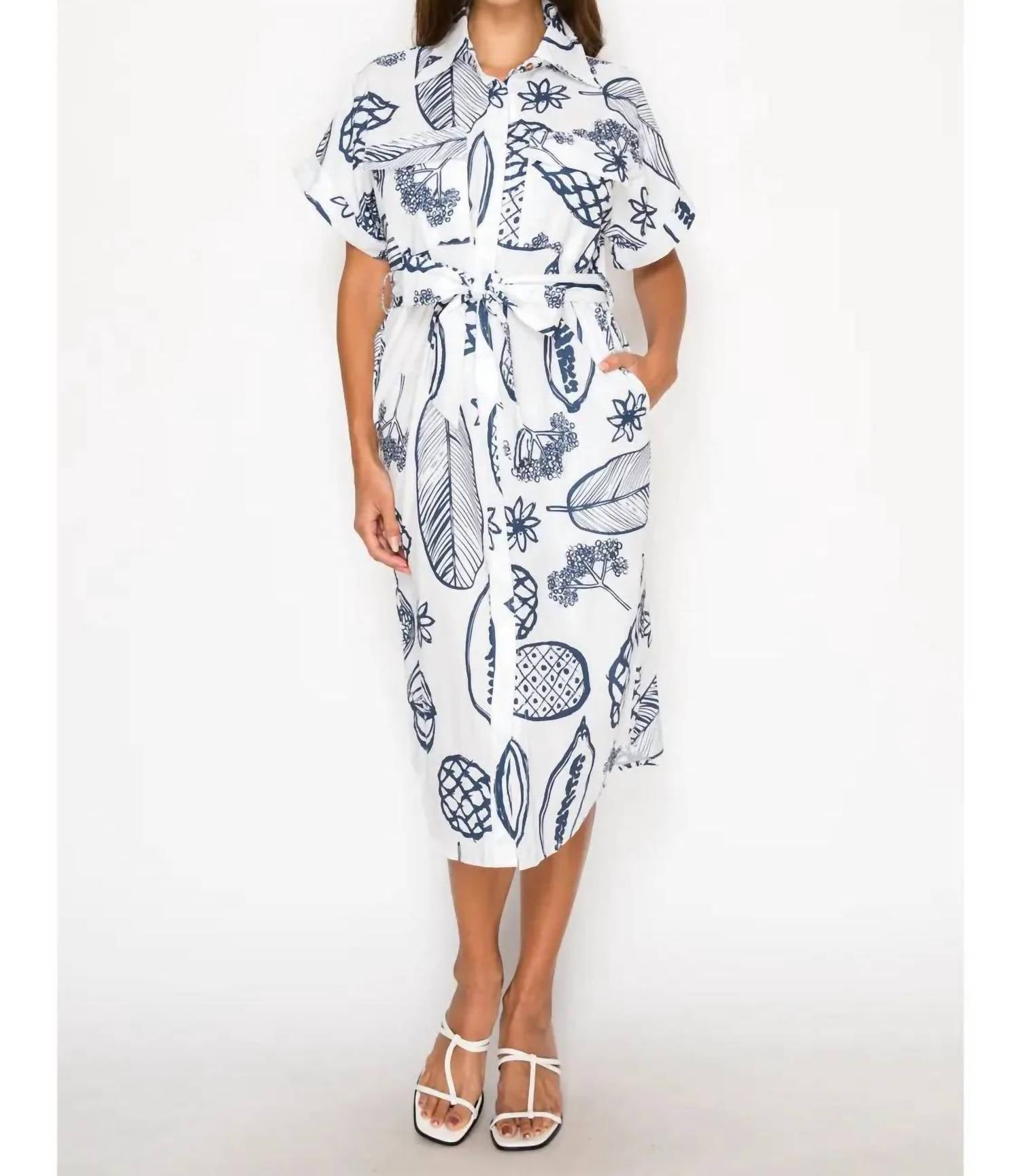 Meet Me In Santorini - B&W Shirt Dress