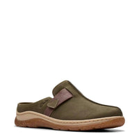 Clarks Women's Orlene Clog in olive combo - women's shoe - detail view