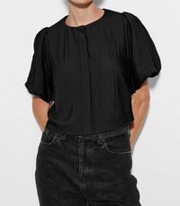 Naked Zebra - Puff Sleeve Button Blouse