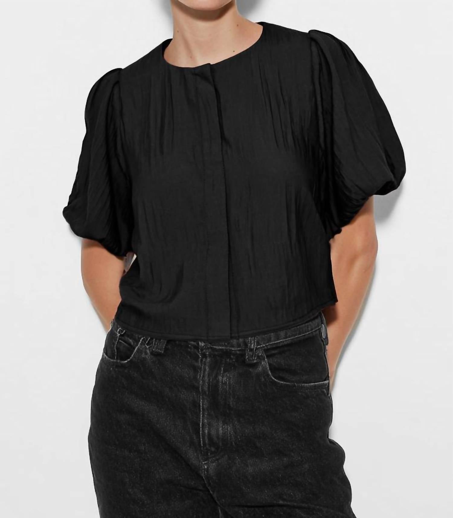 Naked Zebra - Puff Sleeve Button Blouse