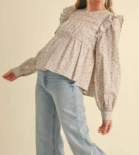 &Merci - Ruffled Puff Sleeve Top