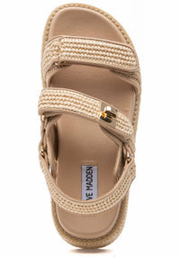 STEVE MADDEN Women's Bigmona Platform Sandals in natural raffia - women's sandal - alternate view