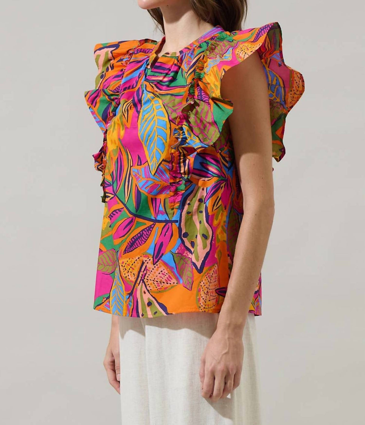 Sugarlips - Milana Ruffle Poplin Top