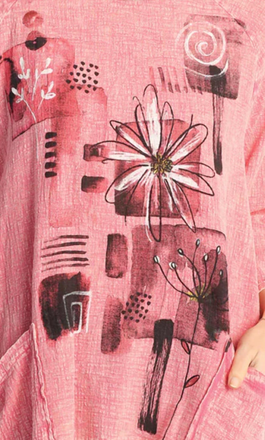 Jess & Jane - Lily Mineral Washed Patch Pocket Cotton Gauze Top