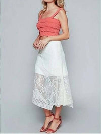 Pol - Floral Asymmetrical Midi Skirt