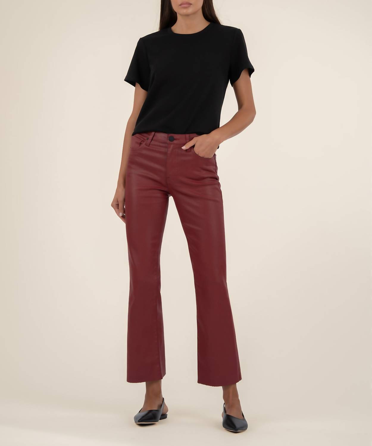 Kut From The Kloth - Kelsey Coated High Rise Ankle Flare Pants