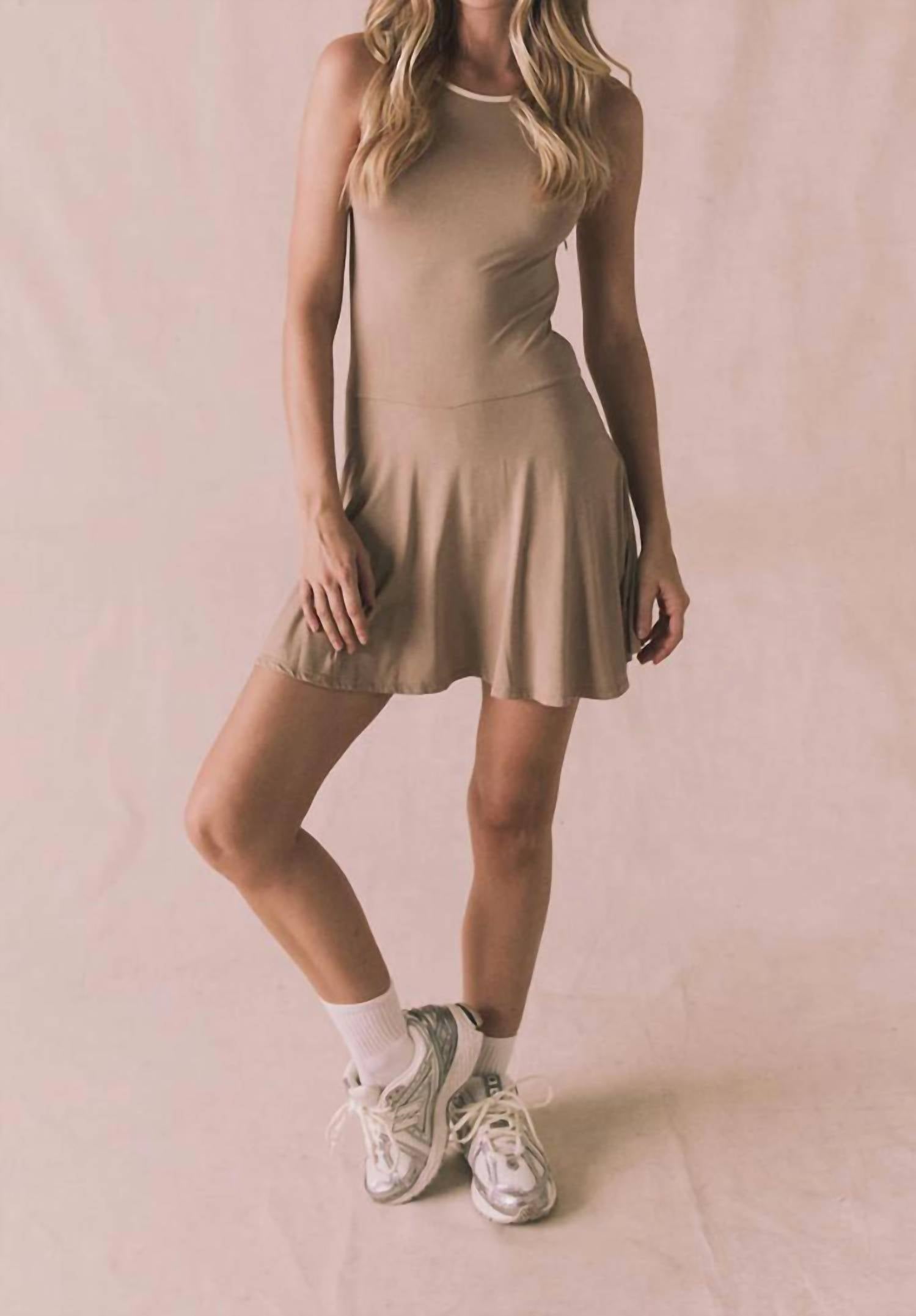 Chaser Myrina Mini Dress in iced coffee 1 - women's dress