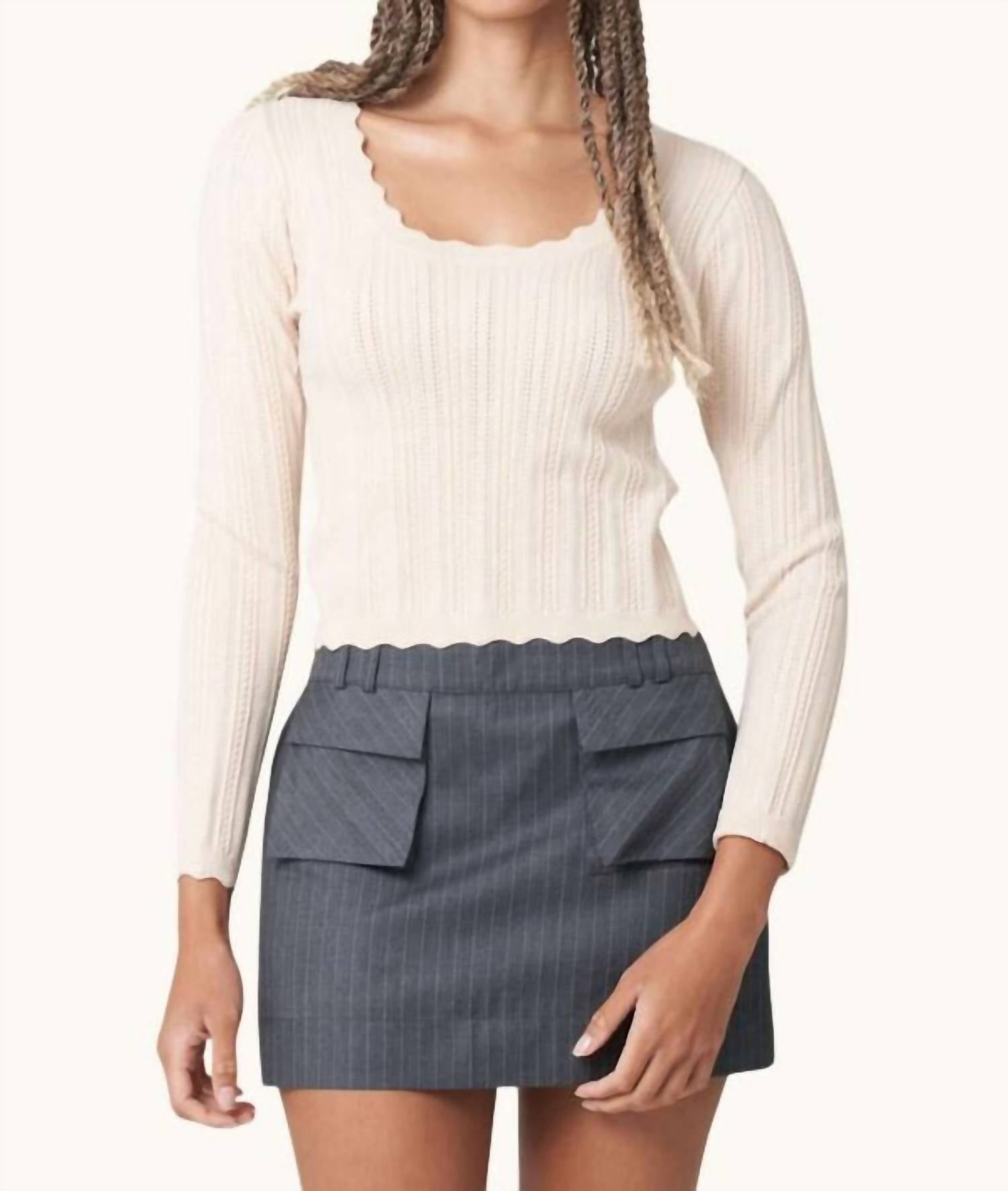 Find Me Now - Tati Scalloped Sweater