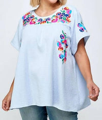 See And Be Seen - On The Border Embroidered Top
