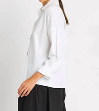 Planet By Lauren G. - Cotton Cargo Pocket Shirt