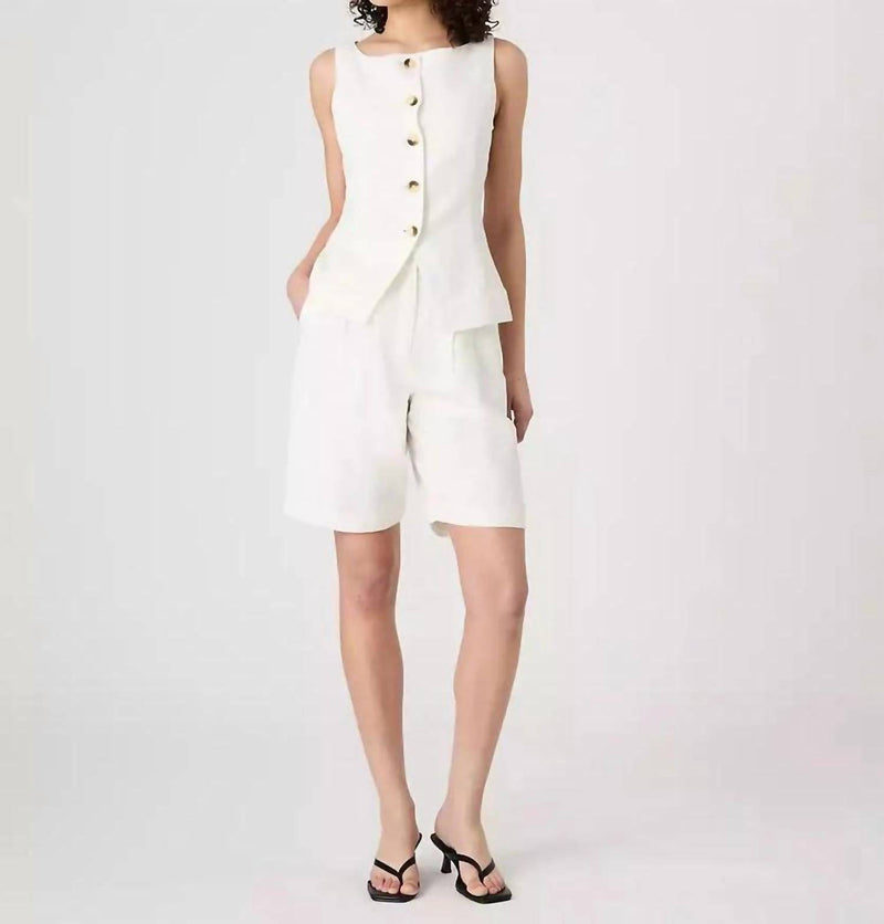 FRENCH CONNECTION Birdie Linen Bermuda Shorts in summer white - women's shorts