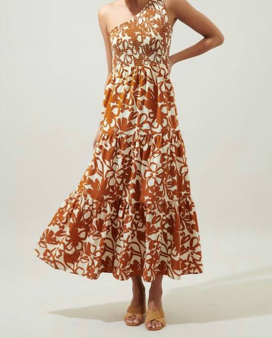 Sugarlips - Marida Caramel Floral Maxi Dress