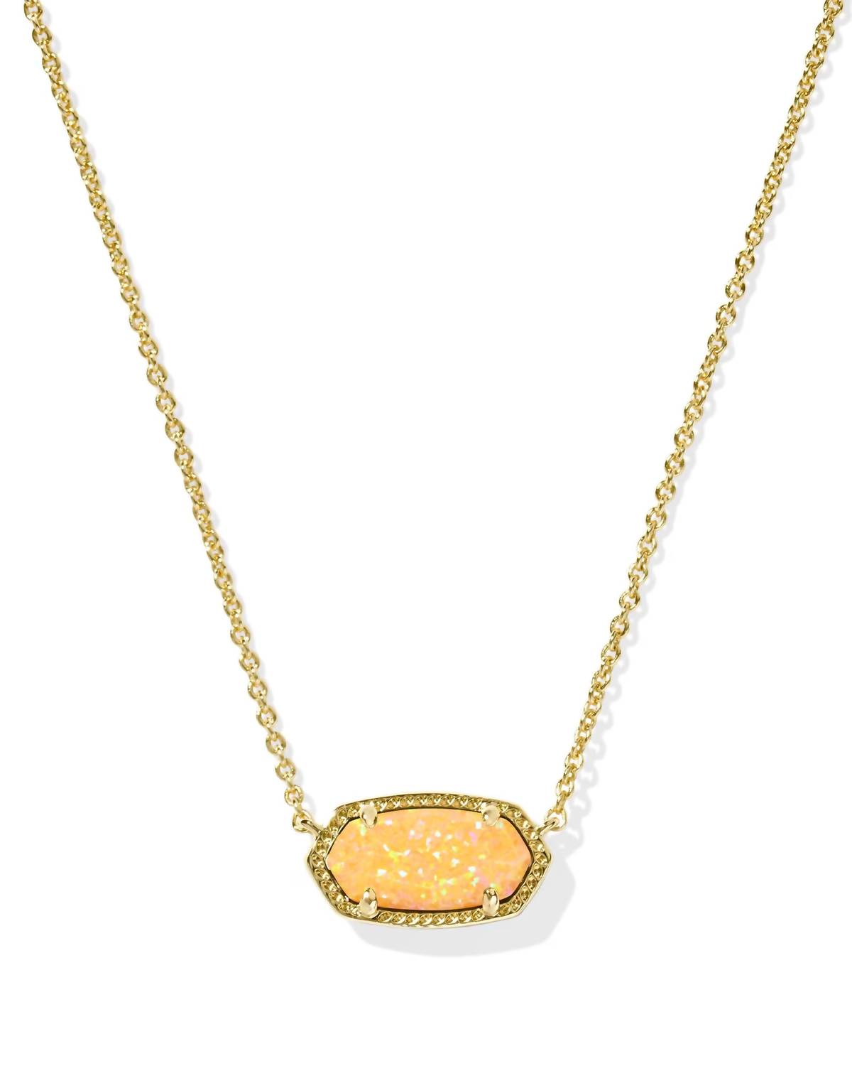 Kendra Scott Women's Elisa Short Pendant Necklace in citrus lab grown opal - women's jewelry
