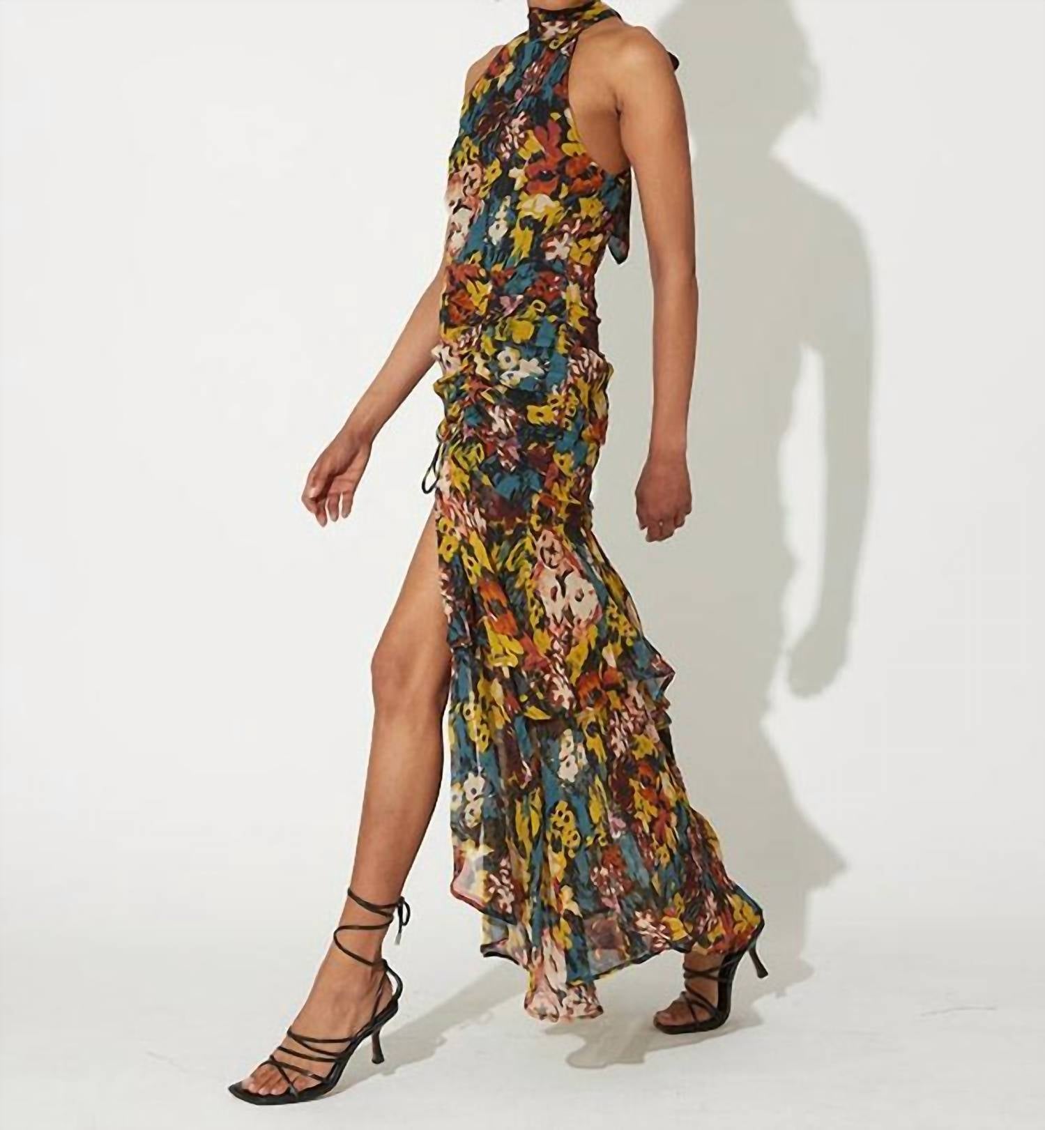 Cleobella Gianna Midi Dress in monet 1 - women's dress - detail view