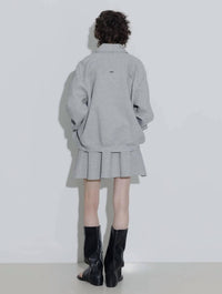 Cubic Relaxed Fit Zipped Utility Jacket in gray - women's jacket - detail view