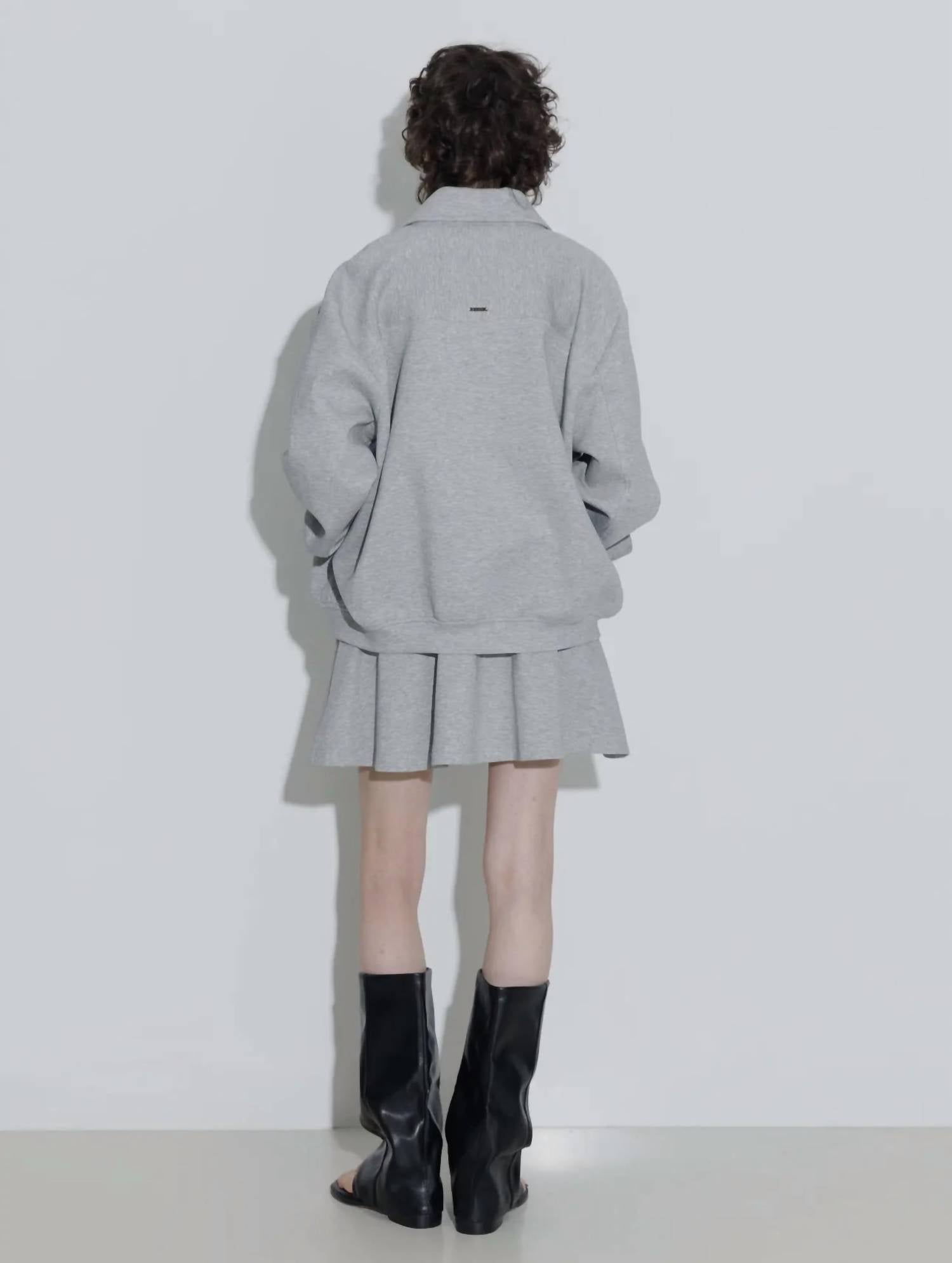 Cubic Relaxed Fit Zipped Utility Jacket in gray - women's jacket - detail view
