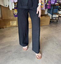 PINCH Wide Leg Sweater Pants in black - women's pants