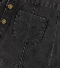 Rylee + Cru Girl's Denver Mini Skirt in washed black - kids' skirt - detail view