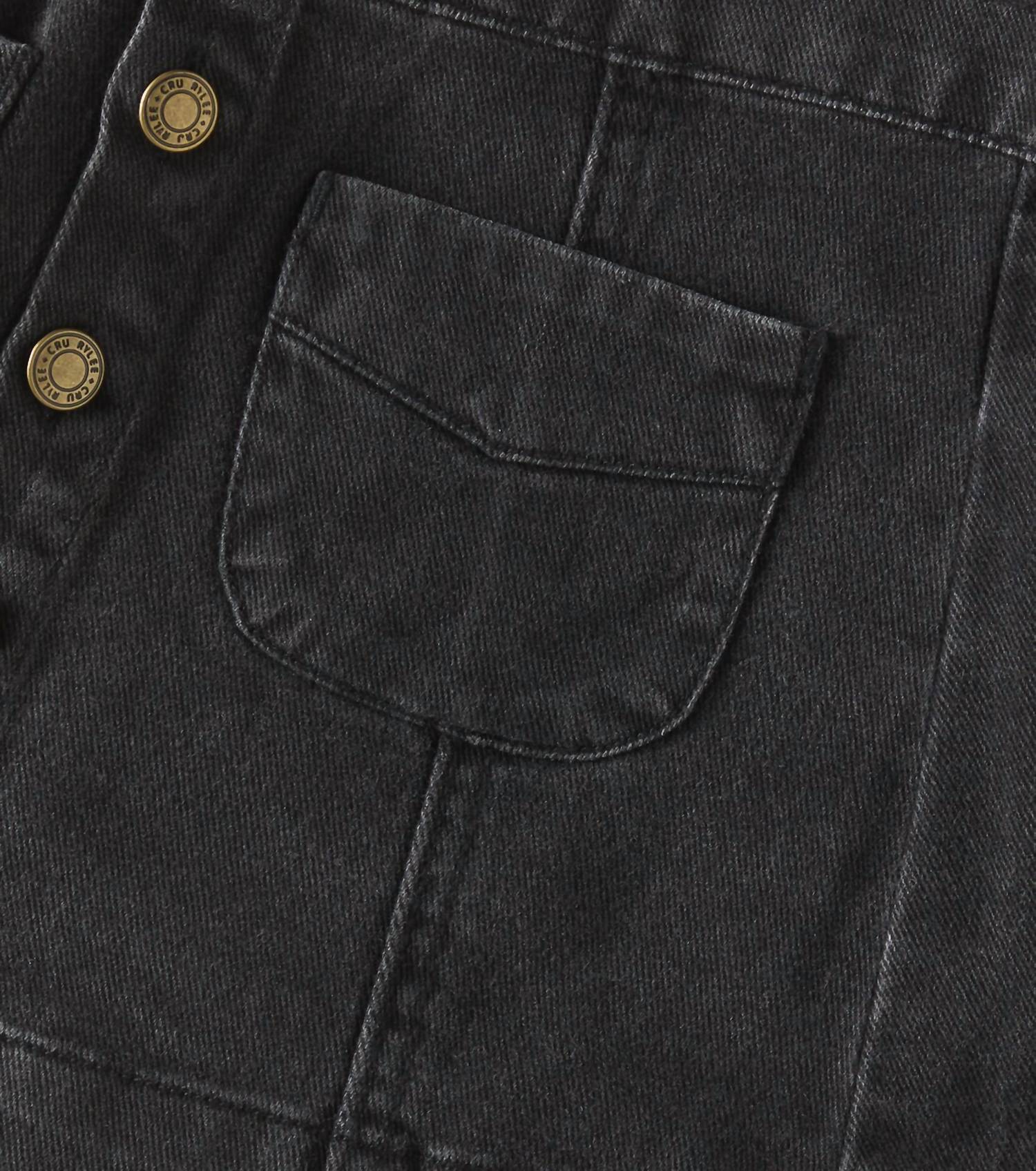 Rylee + Cru Girl's Denver Mini Skirt in washed black - kids' skirt - detail view