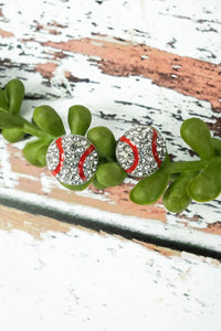 Wholesale Accessory Market - Women's Baseball Crystal Stud Earrings