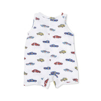 Angel Dear - Kids Race Cars Muslin Sleeveless Shortie Romper