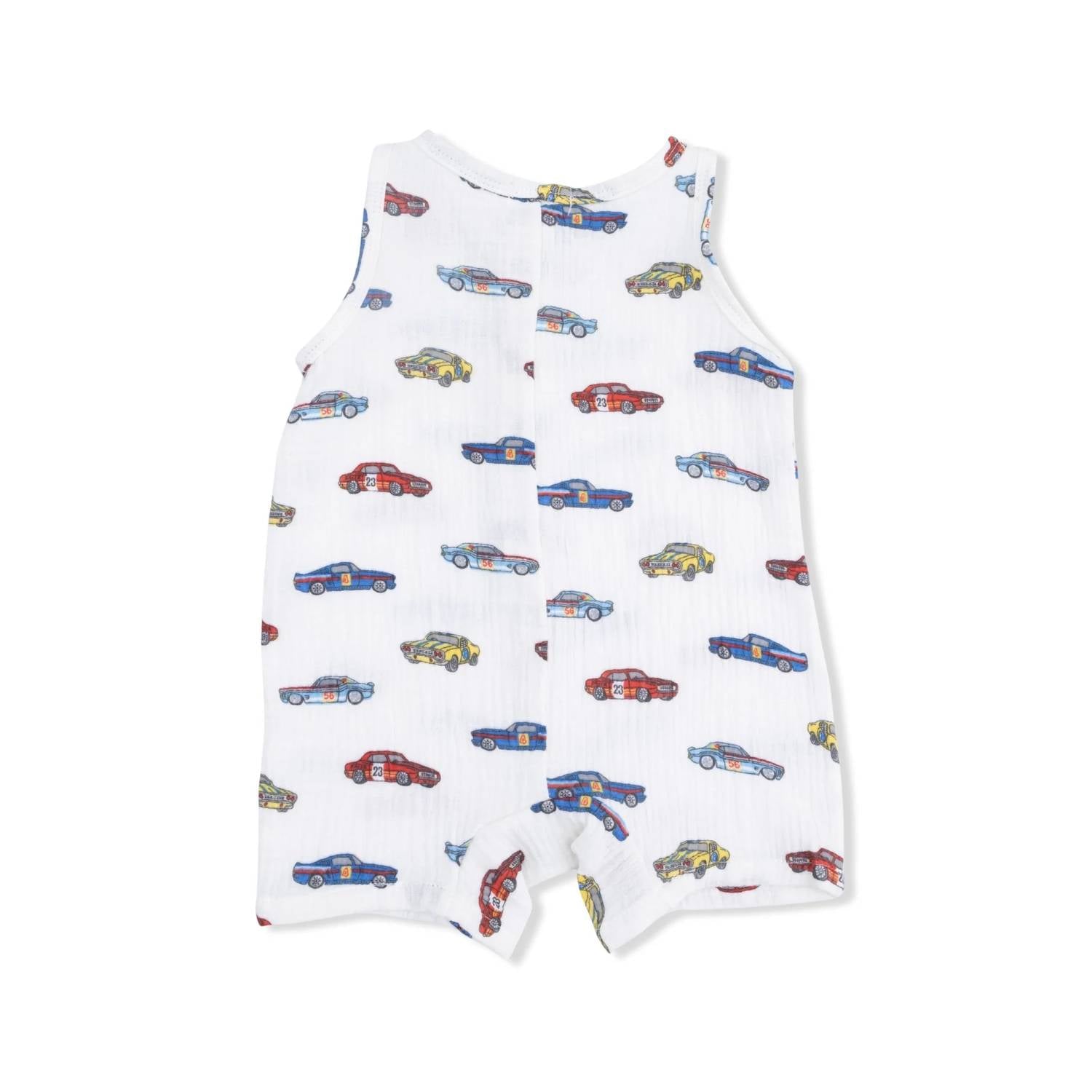 Angel Dear - Kids Race Cars Muslin Sleeveless Shortie Romper