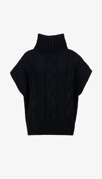 Smythe - Cable-knit Sleeveless Turtleneck Top