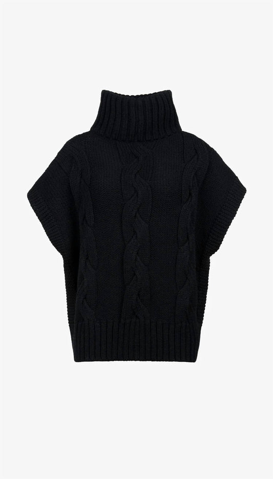 Smythe - Cable-knit Sleeveless Turtleneck Top