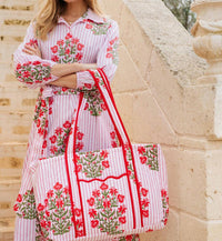 Pink City Prints - Pink City Prints Poppy Stripe Corfu Dress